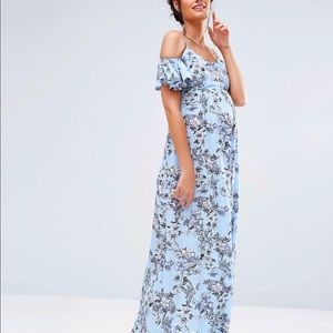 Floral Cold shoulder pregnancy dress